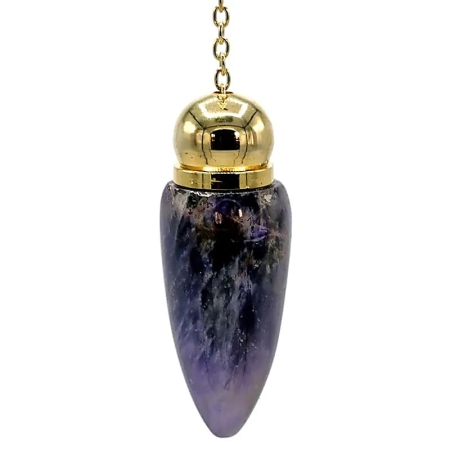 Pendel Messing vergoldet mit Amethystkammer Pendel Messing vergoldet mit Amethystkammer – Pendeln