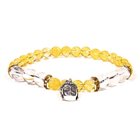Armband Citrin-Bergkristall mit Buddha Armband Citrin-Bergkristall mit Buddha – Diverse Armbänder