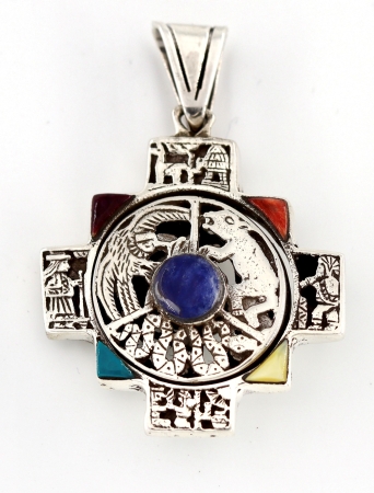Silber Anhänger „Chakana“ 2. seitig) Silber Anhänger „Chakana“ 2. seitig) – Chakana