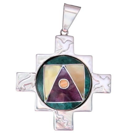 Silber Anhänger „Chakana“ 2. seitig) Silber Anhänger „Chakana“ 2. seitig) – Chakana